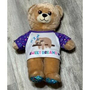 Build-A-Bear teddy bear Happy Bday "Sweet Dreams" pajama top with a sloth design